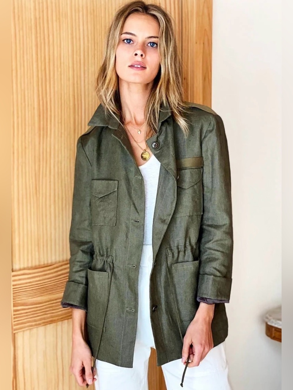 NWT EMERSON FRY LITTLE ARMY UTILITY JACKET LINEN SIZE SMALL / 4